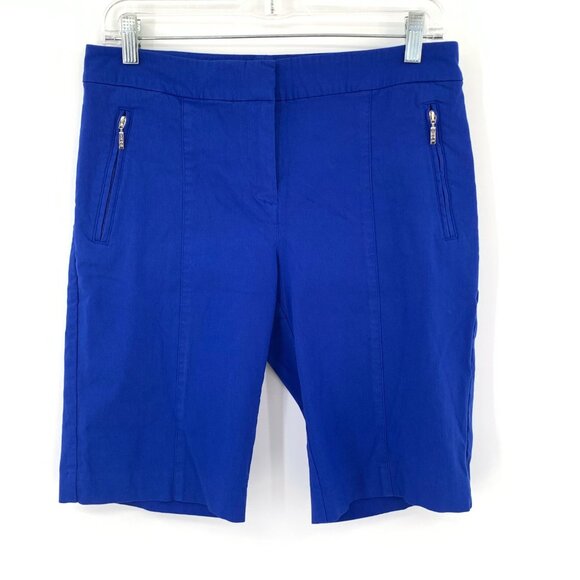 IZOD Golf Blue Stretch Flat Front Zipper Pockets Women's‎ Shorts Size 6 - Picture 7 of 8
